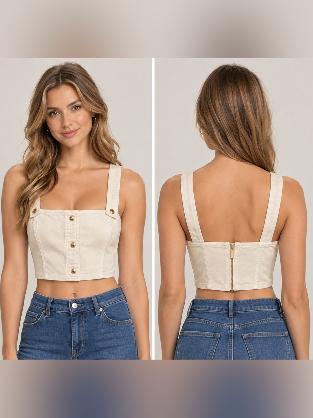 Michael Kors Bustier Crop Top – Bone – Size Small – NWT